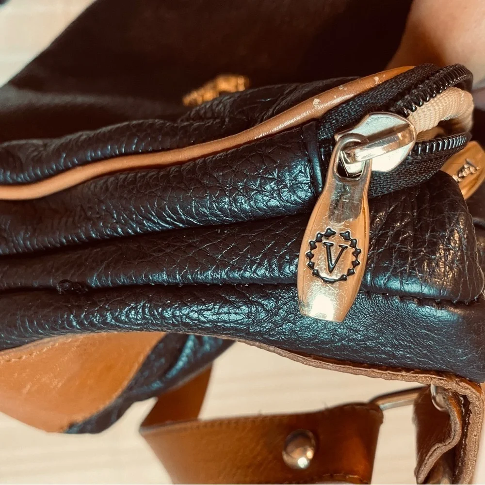 Valentina Black and Brown Shoulder Bag